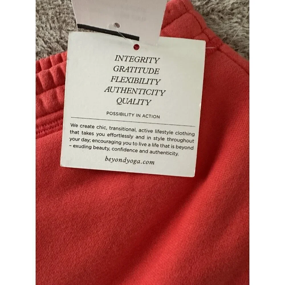 Beyond Yoga On The Go Cotton Blend Joggers Sweatpants S Orange $98 NWT